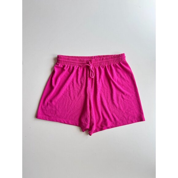 Aritzia WILFRED FREE Hot Pink Knit Jersey Relaxed Lounge Sweat Shorts, Size M - Picture 1 of 9